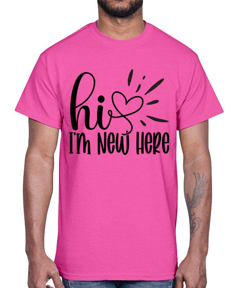 Hi Im New Here 332#- kids- Cotton Tee
