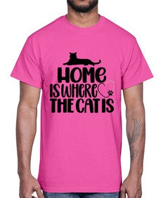 Home Is Where The Cat is Style 93#- cats- Cotton Tee