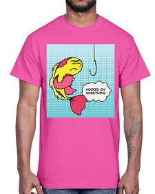 Hooked on Something 534#- art pop art- Cotton Tee