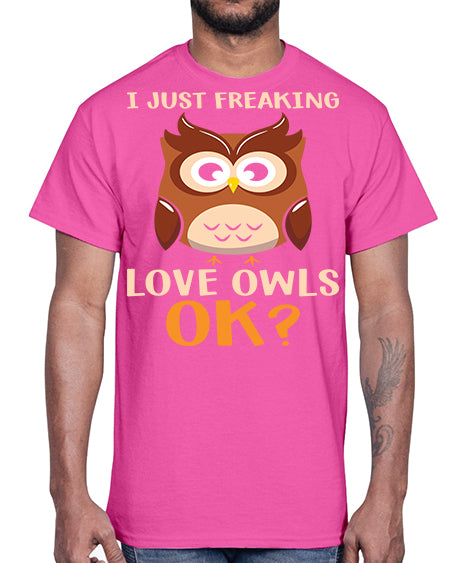 I Just Freaking Love Owls A TurtleRabbit 9#- owl- Cotton Tee