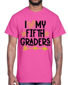 I Love My Fifth 364#- fifth grade- Cotton Tee