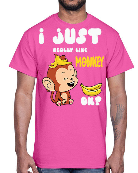I just Really Lpve Monkey 7#- monkey- Cotton Tee
