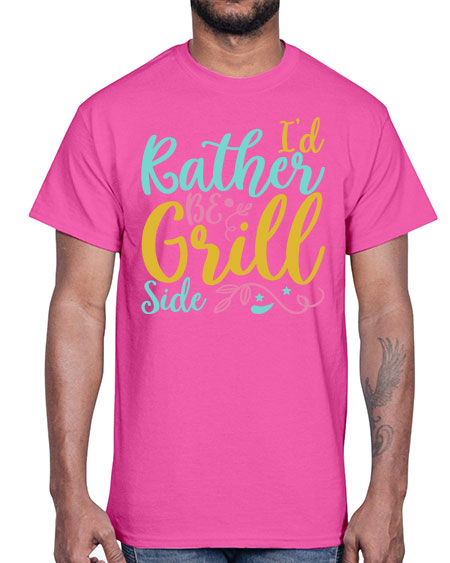 ID RATHER BE GRILL SIDE Style 62#- summer- Cotton Tee