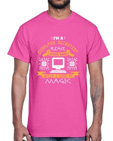 Im a computer scientist please stand back 34#- computer- Cotton Tee