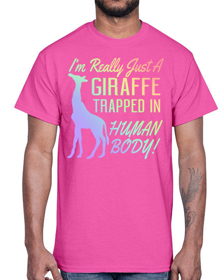 Im really just a giraffee trapped in human body- giraffee- Cotton Tee