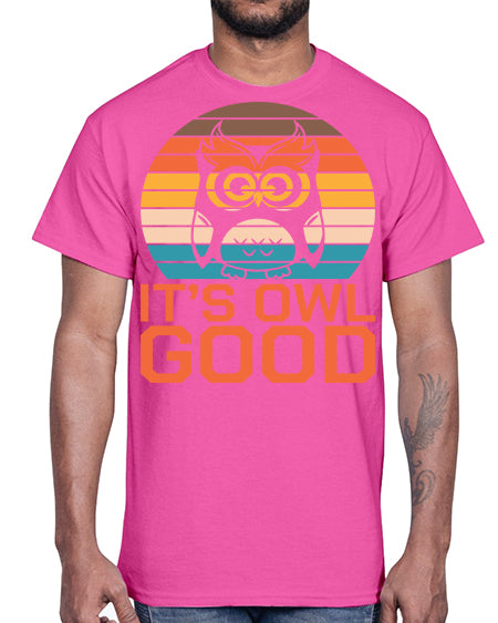 Its Owl Good Retro Owl A TurtleRabbit 10#- owl- Cotton Tee