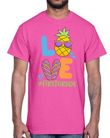 LOVE first Grade Summer Pineapple 515#- first grade- Cotton Tee