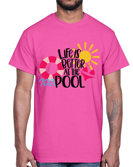Life Is Better At The Pool Style 33#- summer- Cotton Tee
