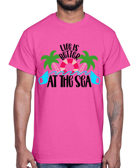 Life Is Better At The Sea Style 32#- summer- Cotton Tee
