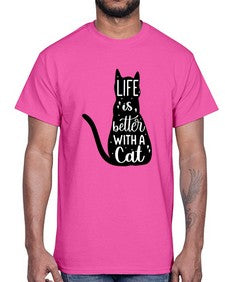 Life Is Better With A Cat Style 98#- cats- Cotton Tee