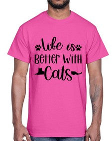 Life Is Better With A Cats Style 99#- cats- Cotton Tee