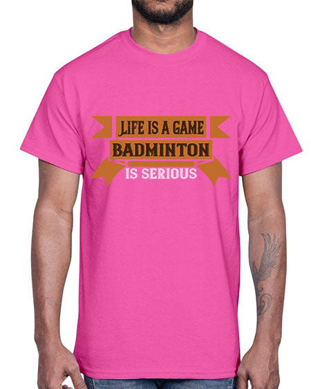 Life is a game badminton is serious 1984#- badminton- Cotton Tee