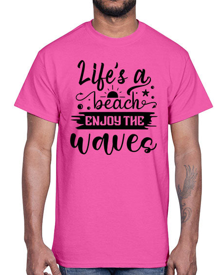 Lifes a beach enjoy the waves 01#- summer- Cotton Tee