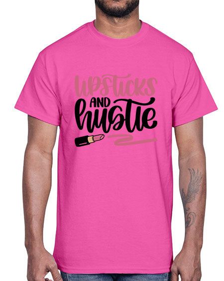 Lipstick And Hustie Style 59#-makeup Cotton Tee