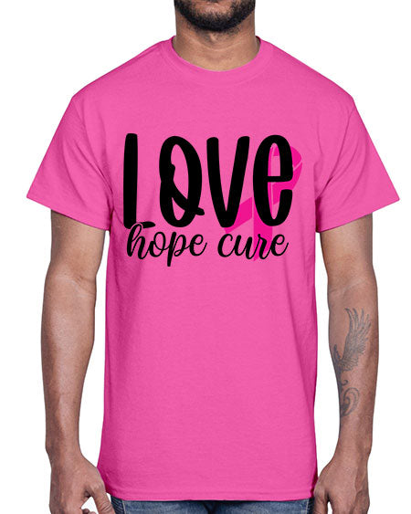 Love Hope Cure 13#- breast cancer- Cotton Tee