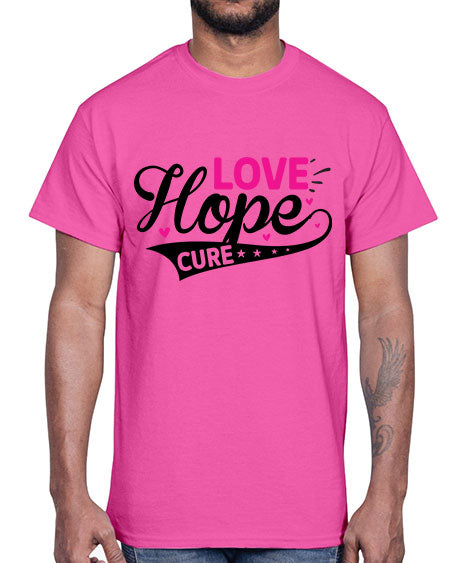 Love Hope Cure 14#- breast cancer- Cotton Tee
