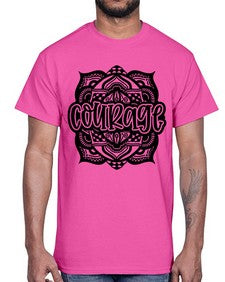 Mandala Courage 759#- mandala- Cotton Tee