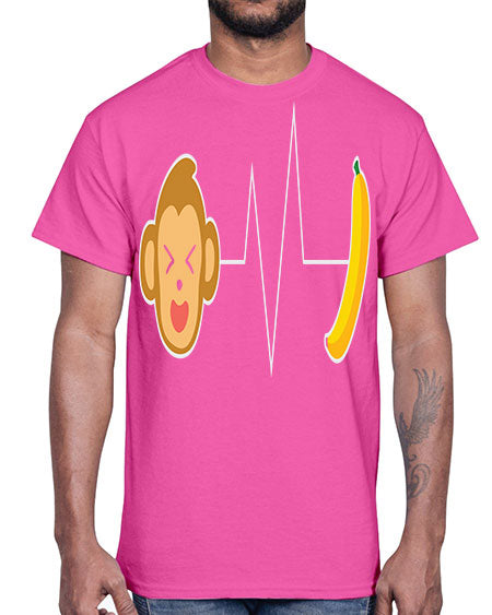 Monkey Heartbeat Banana 13#- monkey- Cotton Tee