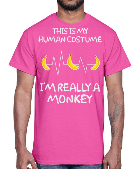 Monkey Human Costume Banana 15#- monkey- Cotton Tee