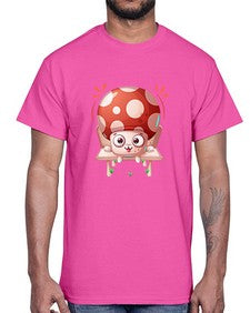 Mushroom 189#- cartoon food- Cotton Tee