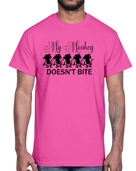 My monkey doesnt bite - monkey- Cotton Tee