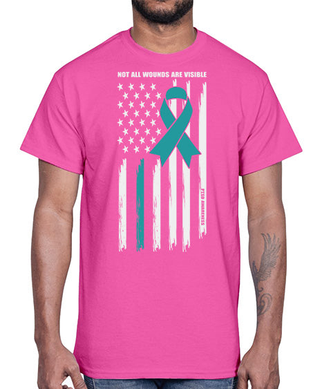 Not All Wounds Are Visible 14#- PTSD- Cotton Tee