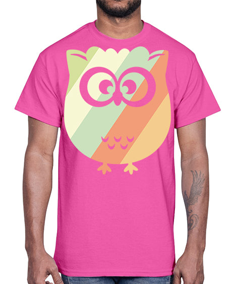 Owl Retro Style Vintage A TurtleRabbit 15#- owl- Cotton Tee