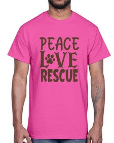 Peace Love Rescue Style 23#- cats- Cotton Tee
