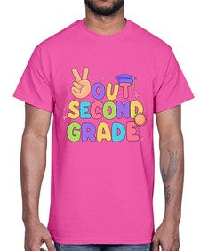 Peace Out second Grade Peace 643#- second grade- Cotton Tee