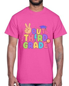 Peace Out third Grade Peace 648#- third grade- Cotton Tee