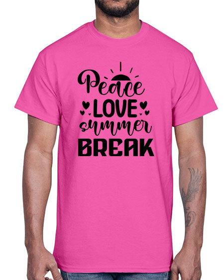 Peace love summer break 01#- summer- Cotton Tee