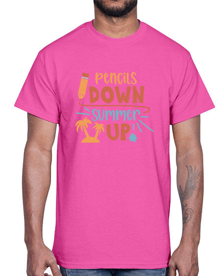 Pencils down summer up 86#- summer- Cotton Tee