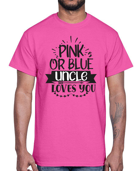 Pink or blue aucle loves you 429#- pregnancy- Cotton Tee