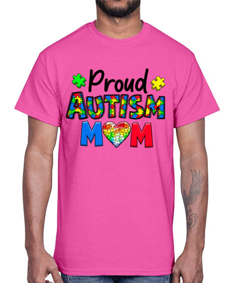 Proud Autism Mom- autism- Cotton Tee