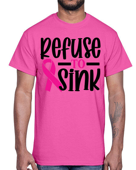 Refuse to Sink 9#- breast cancer- Cotton Tee