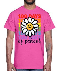 Retro Flower one hundred Days Of 752#- one hundred days- Cotton Tee