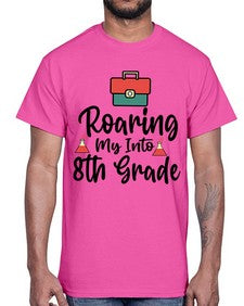 Roaring My Into eighth Grade 757#- eighth grade- Cotton Tee