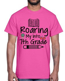 Roaring My Into seventh Grade 763#- seventh grade- Cotton Tee