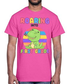 Roaring to first Grade Trex 768#- first grade- Cotton Tee