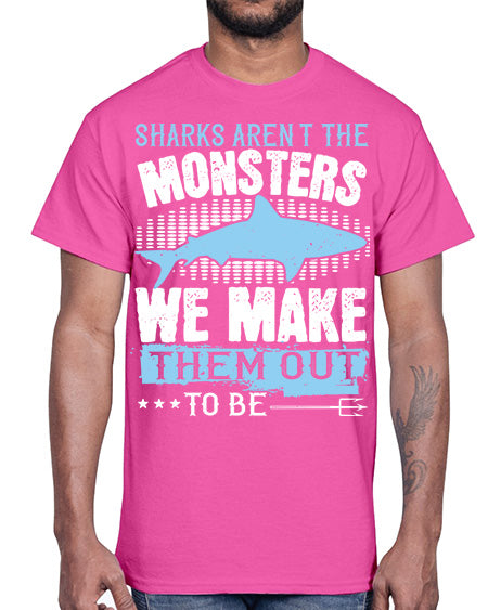 Sharks arent the monsters we make them out to be Style 26#- shark-fish- Cotton Tee