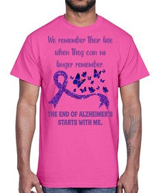 The End Of AlzheimerS Start With Me 217#- alzheimers- Cotton Tee