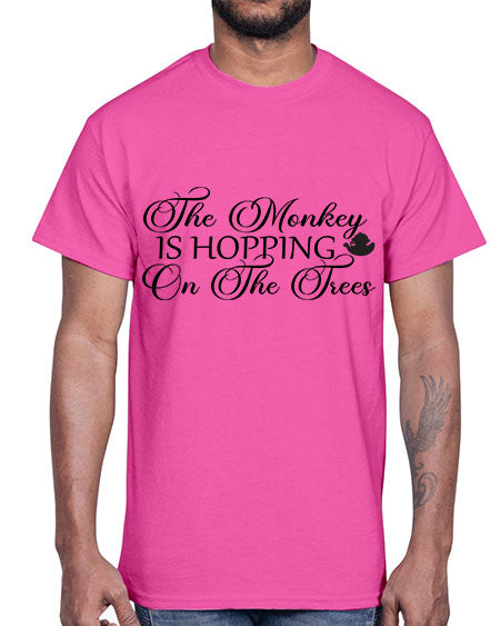 The monkey is hopping on - monkey- Cotton Tee