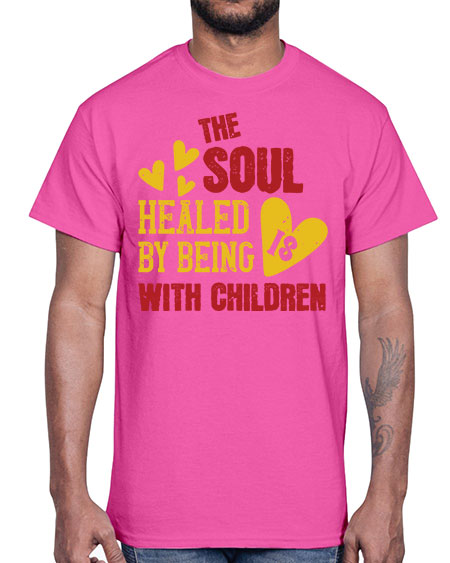 The soul is healed by being with children Style 226#- kids- Cotton Tee