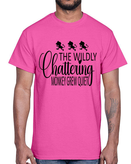 The wildly chattering monkey grew - monkey- Cotton Tee
