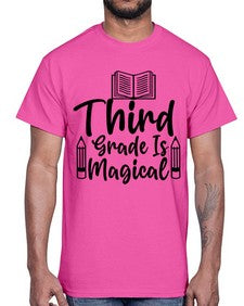 Third Grade Is Magical 961#- third grade- Cotton Tee