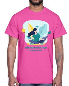 Transformation of Body and Mind 587#- yoga- Cotton Tee