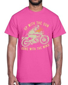Up with the sun gone with the wind 72#- motorcycle- Cotton Tee