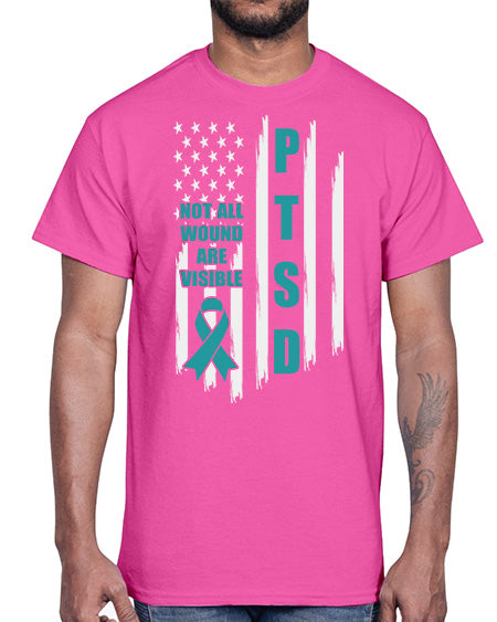 Veteran Not All Wounds Are 5#- PTSD- Cotton Tee