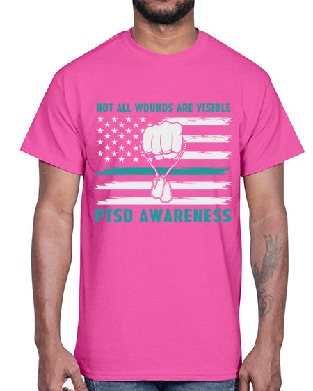 Veteran PTSD Not all wounds 4#- PTSD- Cotton Tee