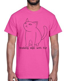 Walking Ego with Fur- cats- Cotton Tee